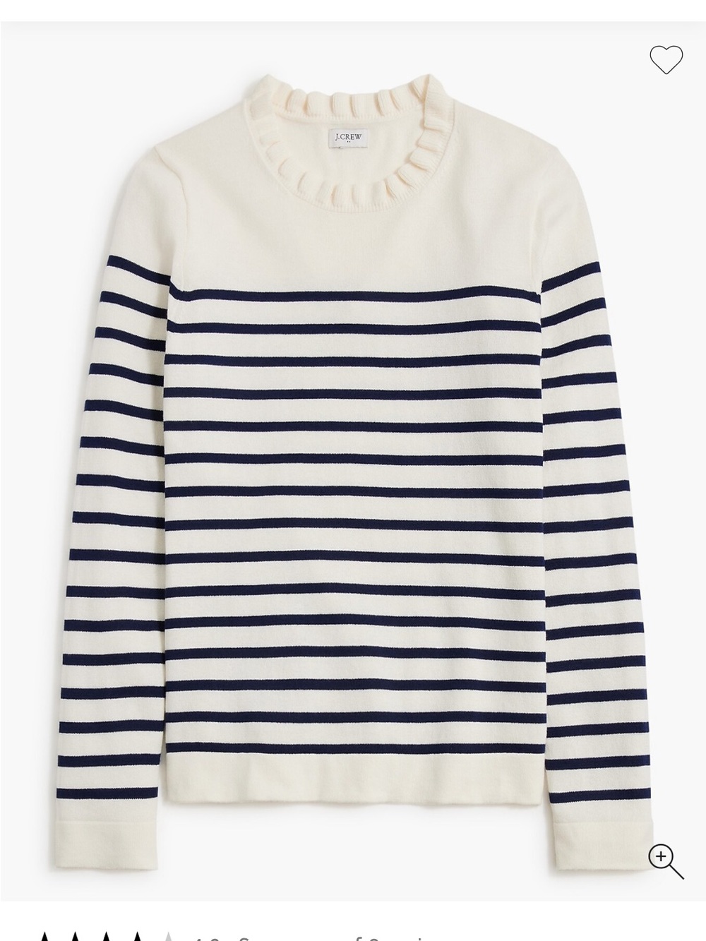 J. Crew Factory Cream and Navy Stripe Crewneck Sweater